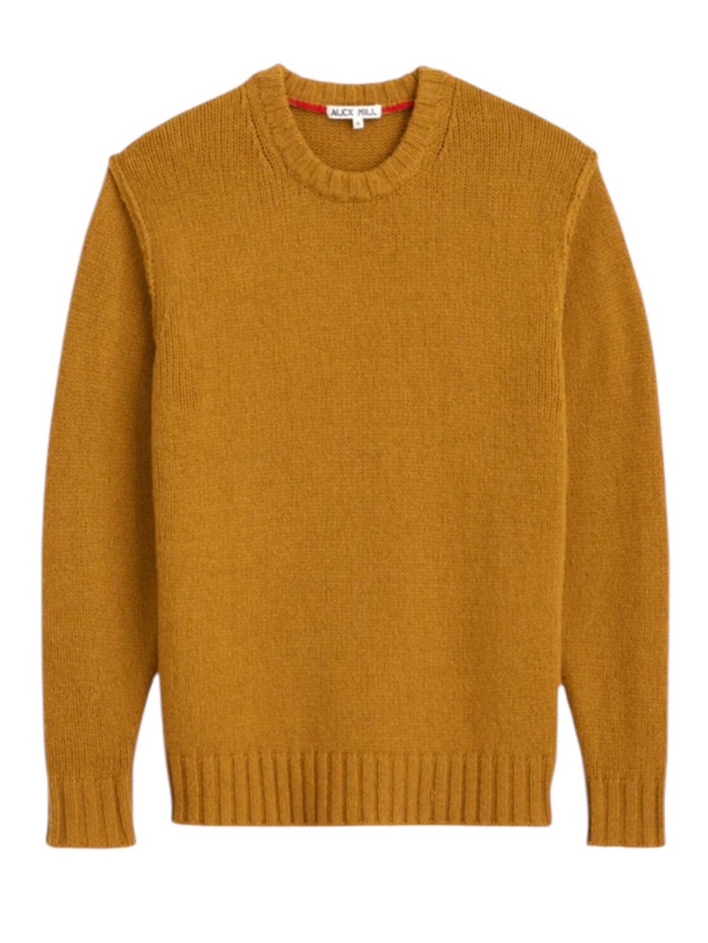 Alex Mill Reverse Seam Lambswool Sweater in Golden Khaki Size Medium